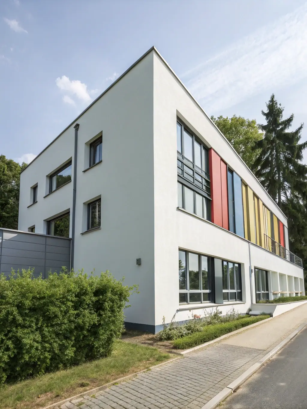 A photograph showcasing the exterior of a building after undergoing improvement works, such as new cladding or painting, highlighting the visual enhancement achieved by IANTERA CONST LTD.
