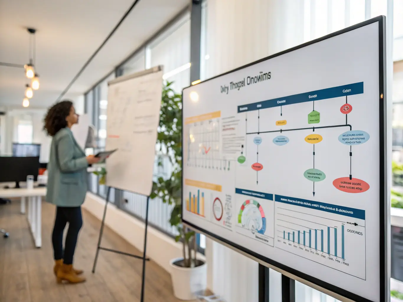A project timeline displayed on a digital screen, highlighting the importance of clear timelines in project management.